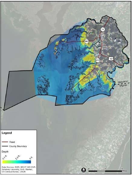 Maryland SHA Assessed vulnerability of assets in two counties through a tiered approach Tier I: Mapped projected sea level rise, storm surge, and riverine flooding; screened for assets exposed to