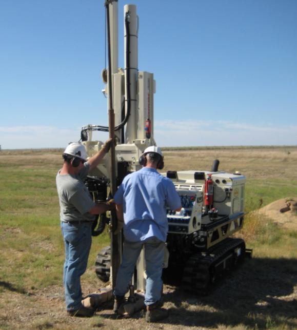 Using the DT325 System to Collect Soil Cores at the WS19 Location The dual tube DT325 system equipped with a 5ft (1.