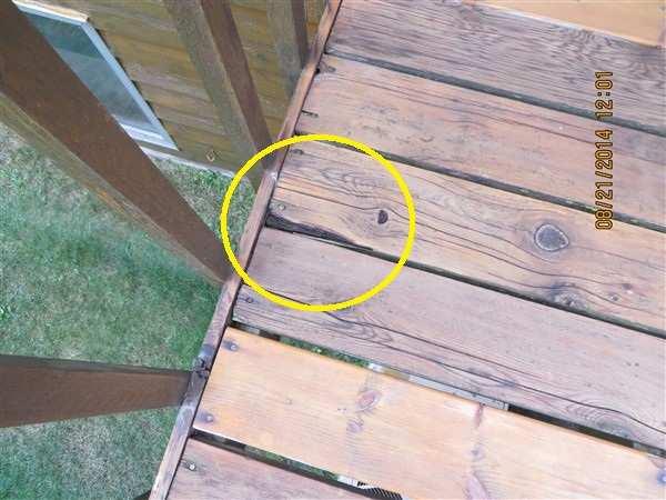 P1 - Safety Concern Repair 28 LOCATION: Exterior Rear at Upper Deck SYSTEM: Exterior Deck boards are rotted Wood boards are observed to be rotted and deteriorated.