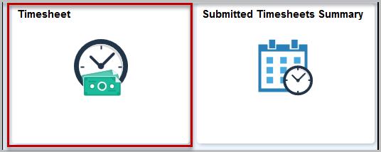 2. Click on the Timesheet tile to display the Timesheet Details. If you have only one engagement, clicking Timesheet will open the timesheet.