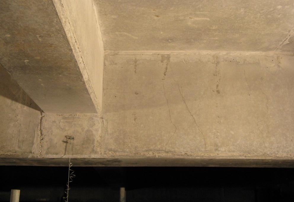 5.2.2 FLEXURAL SHEAR CRACKS Flexural shear raks were observed at the east side of the beam next to the framing beam as shown in Figure 17.