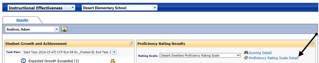 PROFICIENCY RATING DETAILS If the administrator/evaluator has posted the Proficiency Rating Scale Results, then the staff member may access the Proficiency Rating Scale Results Details by navigating