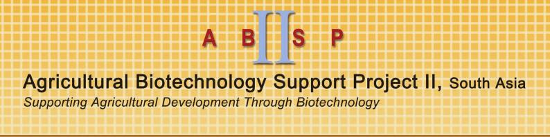 For Private Circulation A Quarterly Publication NEWSLETTER About ABSPII The developing world can benefit from advances in biotechnology, but much needs to be done to make bioengineered products