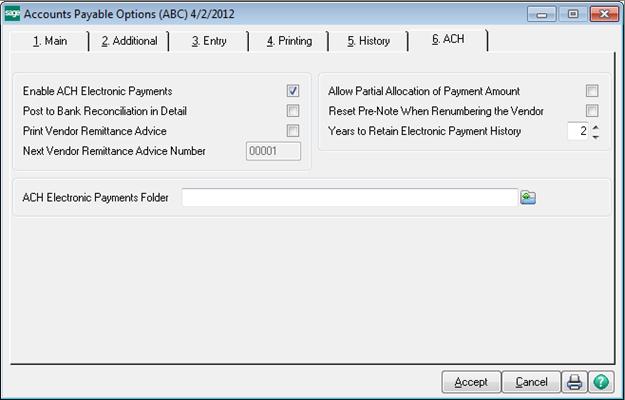 BANK RECONCILIATION ACH ELECTRONIC PAYMENTS ENHANCEMENTS In the 2013 release, enhancements allow ACH electronic payments to post to Bank Reconciliation in detail.