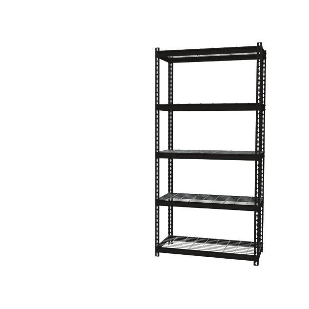 4-shelf and 5-shelf units, 60" and 72" heights riveted steel construction total capacity 2,300 lbs.