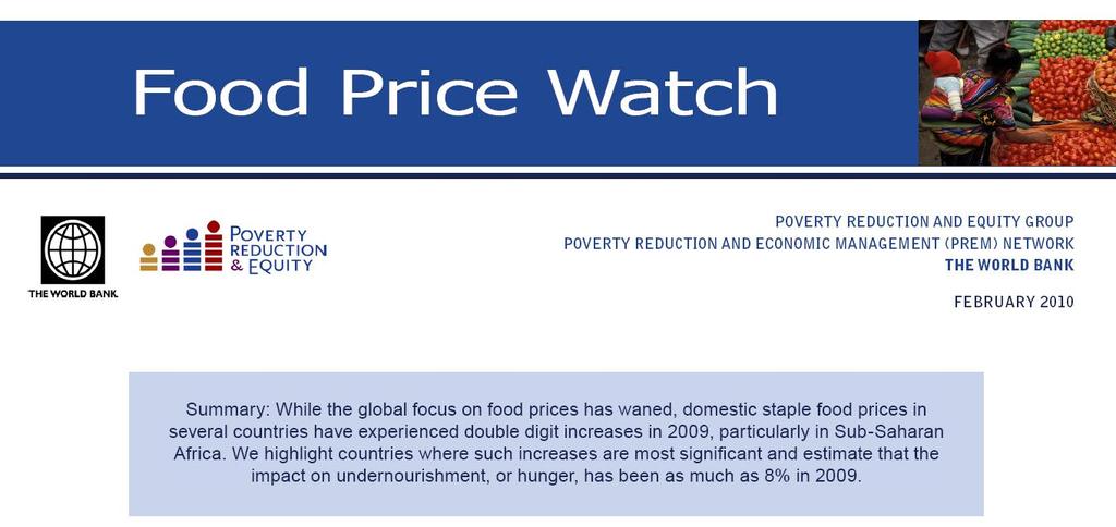 Food Situation Today on our Planet Robert Zoellick, World Bank