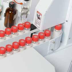 The conveyor is designed to hold 30 40 ml VOA vials.