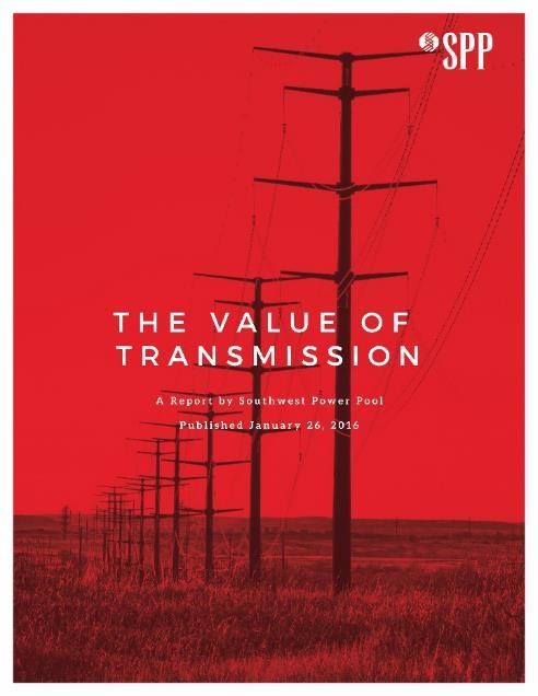 SPP S 2015 VALUE OF TRANSMISSION STUDY Study Scope: Assessed 348 projects from 2012-14, representing $3.