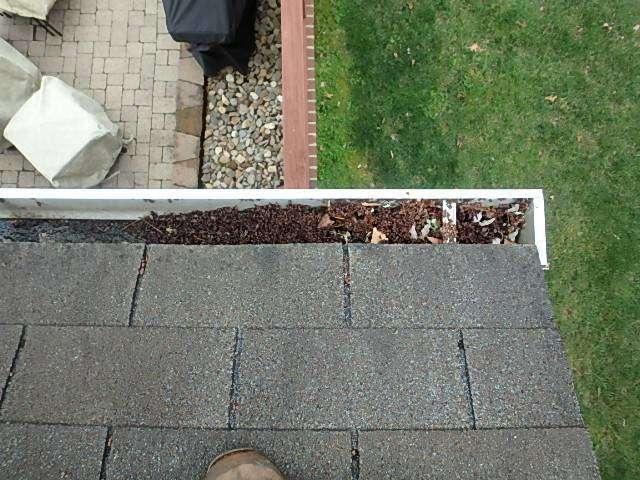 The gutter should be repaired so that it functions properly.