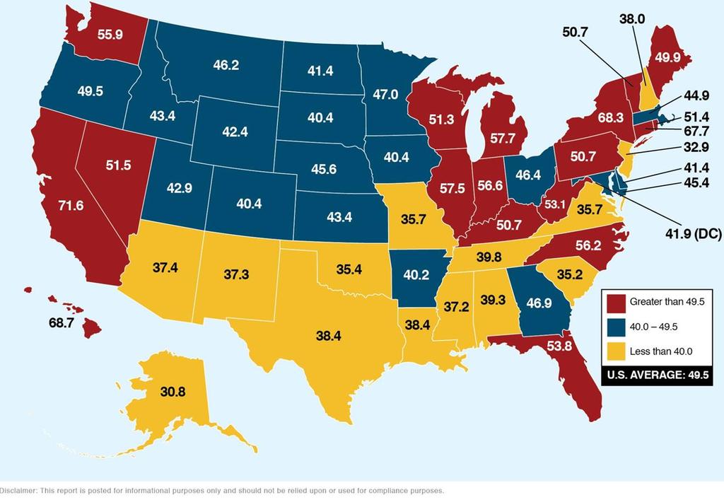Gasoline prices can vary by state because of the difference in state taxes