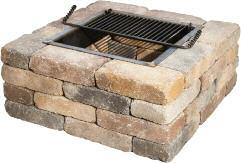 family. Fire Pit Kit w/bbq Ring and no cap (For Wood Burning) Anchor Highland Stone Freestanding Wall System 6"  family.
