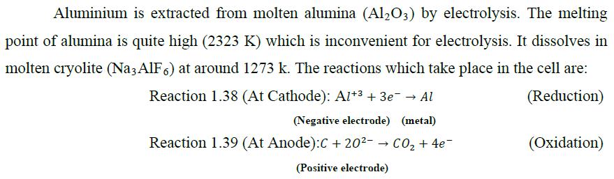 Elemental aluminium cannot be produced by the electrolysis of an aqueous aluminium salt because hydronium ions readily oxidize elemental aluminium.