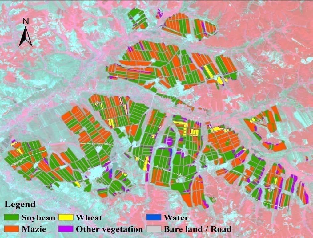 Object based crop classification Hongxing Farm in Heilongjiang Province Crop distribution map in 2012 Data source: 2012