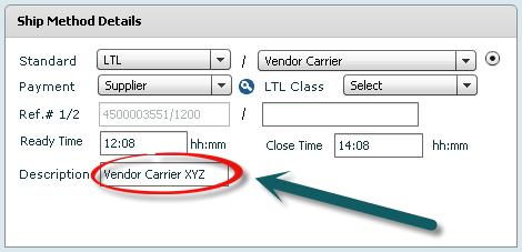 select Vendor Carrier from the drop down.
