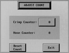 Press the Crimp Counter and reset the count to the desired point.