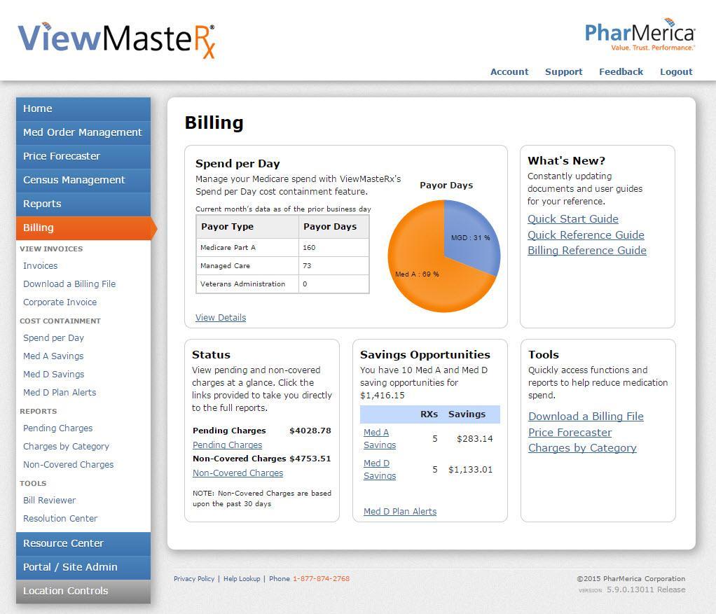 Billing Within Billing, you can review your current or pending charges as well as view, print, or export historical charges and invoices from the past 18 months.
