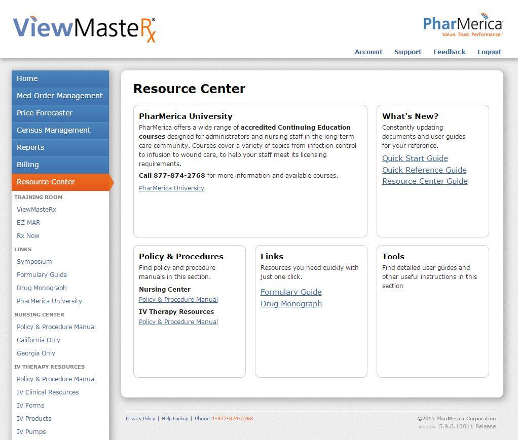 Resource Center Resource Center provides access to PharMerica s training rooms, where you can find various training and formulary guides, along with accredited Continuing Education courses through