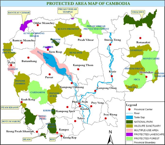 NBSAP implementation related to Production Landscapes Theme 1: Protected Area System Map of Protected Area 2013 Cambodia Biodiversity Target 8 (Aichi Target 11): By 2020,