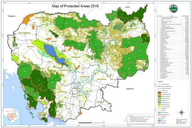 Action Taken Protected Area in Cambodia was established in 1993 which was 23 protected area equal to 3.194.796ha. that cover 17% of the country s land area.