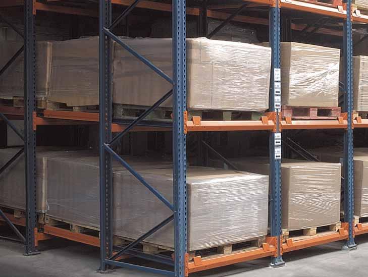 Push-back is an accumulative storage system that allows you to store up to four pallets deep per level.