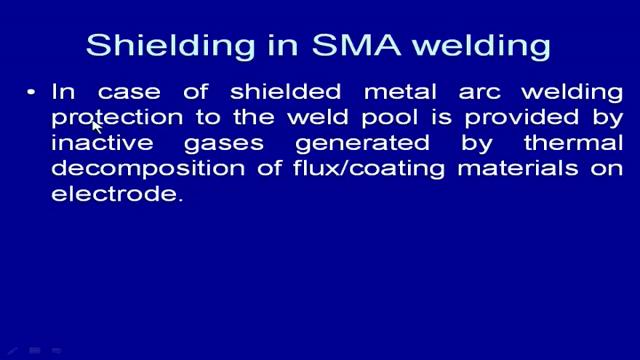 pool can be protected from undesirable effect of the atmospheric gases on the weld pool.