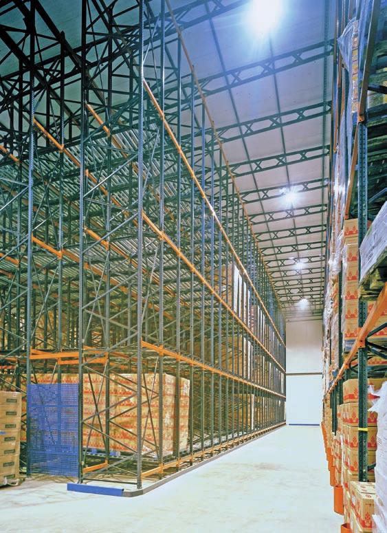 As well as storing the goods, the racking or shelving