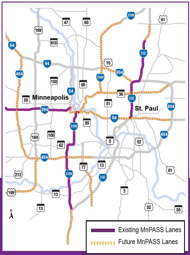 Existing MnPASS I-394 (2005) I-35W South (2009/2010)