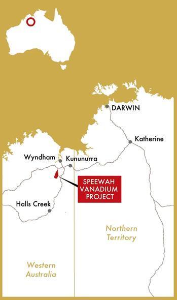 Vanadium project location Nearby infrastructure includes sealed major highway, Wyndham Port, Ord River Dam and hydro electric project,