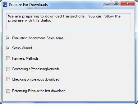 Prepare for Download Window When you first initiate the Download Process, epnplugin requests you set an income account.