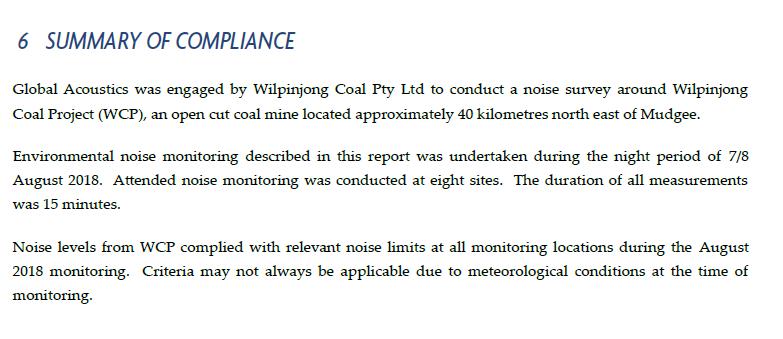 Wilpinjong Coal received report from Global