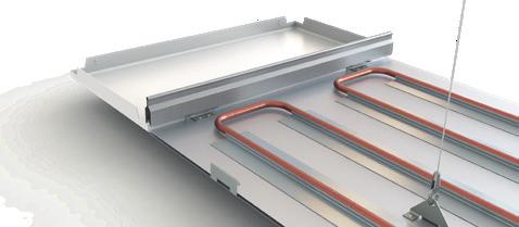 Thermatile TEN-TWELVE radiant panels are installed using independent wire hangers Thermatile TEN-TWELVE PB (Plasterboard)