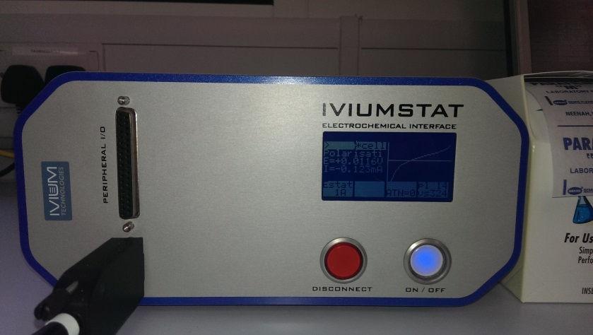 IviumSoft was used to record the data and Microsoft Excel was used to do some data analysis.