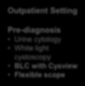 Biopsies Resection of lesions (TURBT) Rigid scope T2 Ta high