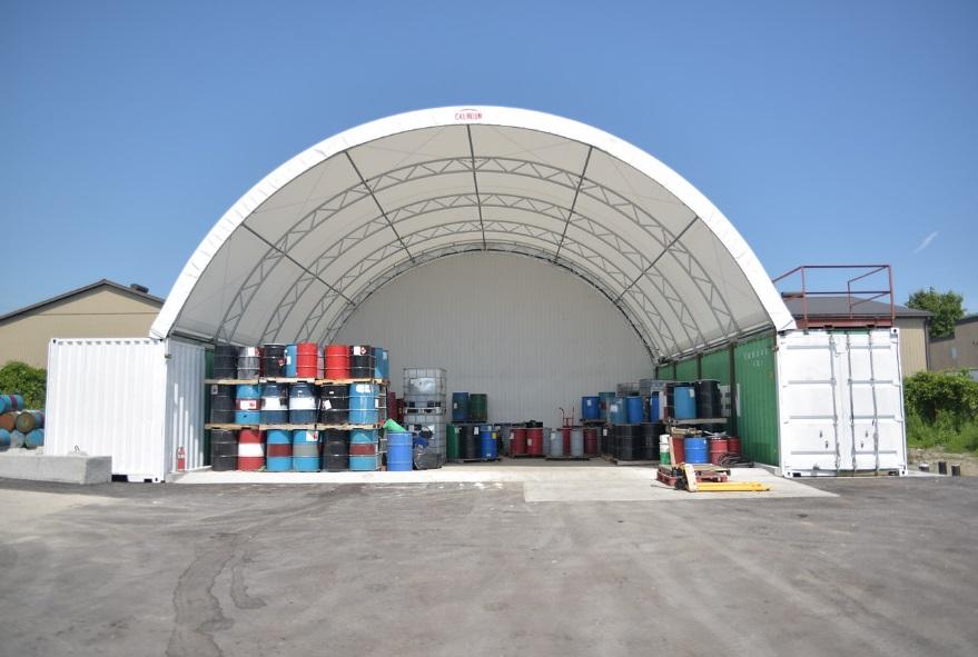 Free Span Interiorfor Maximum Space The careful construction of fabric buildings allow waste and recycling companies an affordable way to ensure safety of staff while storing corrosive materials and