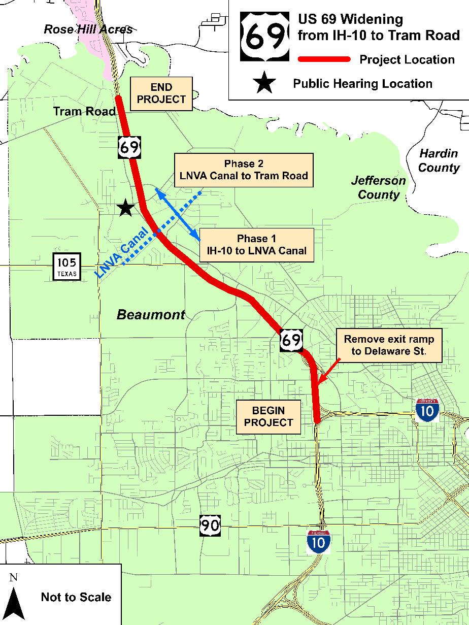 Project Description US 69: IH-10 to Tram Road We want to improve safety and mobility.