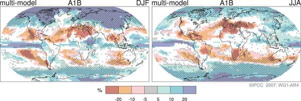 All models simulate an increase in precipitation in northern Europe and a