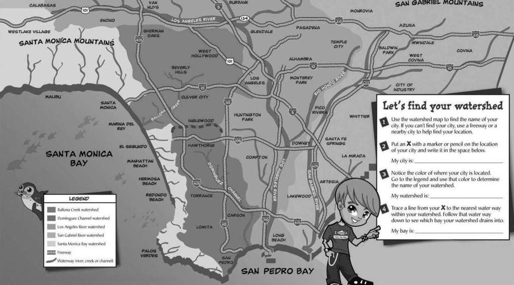 Where s my watershed? Name: Date: 5 1 3 6 1. Use the watershed map to find the name of your city. If you can t find your city, use a freeway or a nearby city to help find your location. 2.