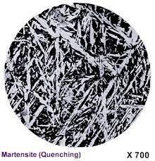 Definition of structures Martensite - a super-saturated solid solution of carbon in ferrite.