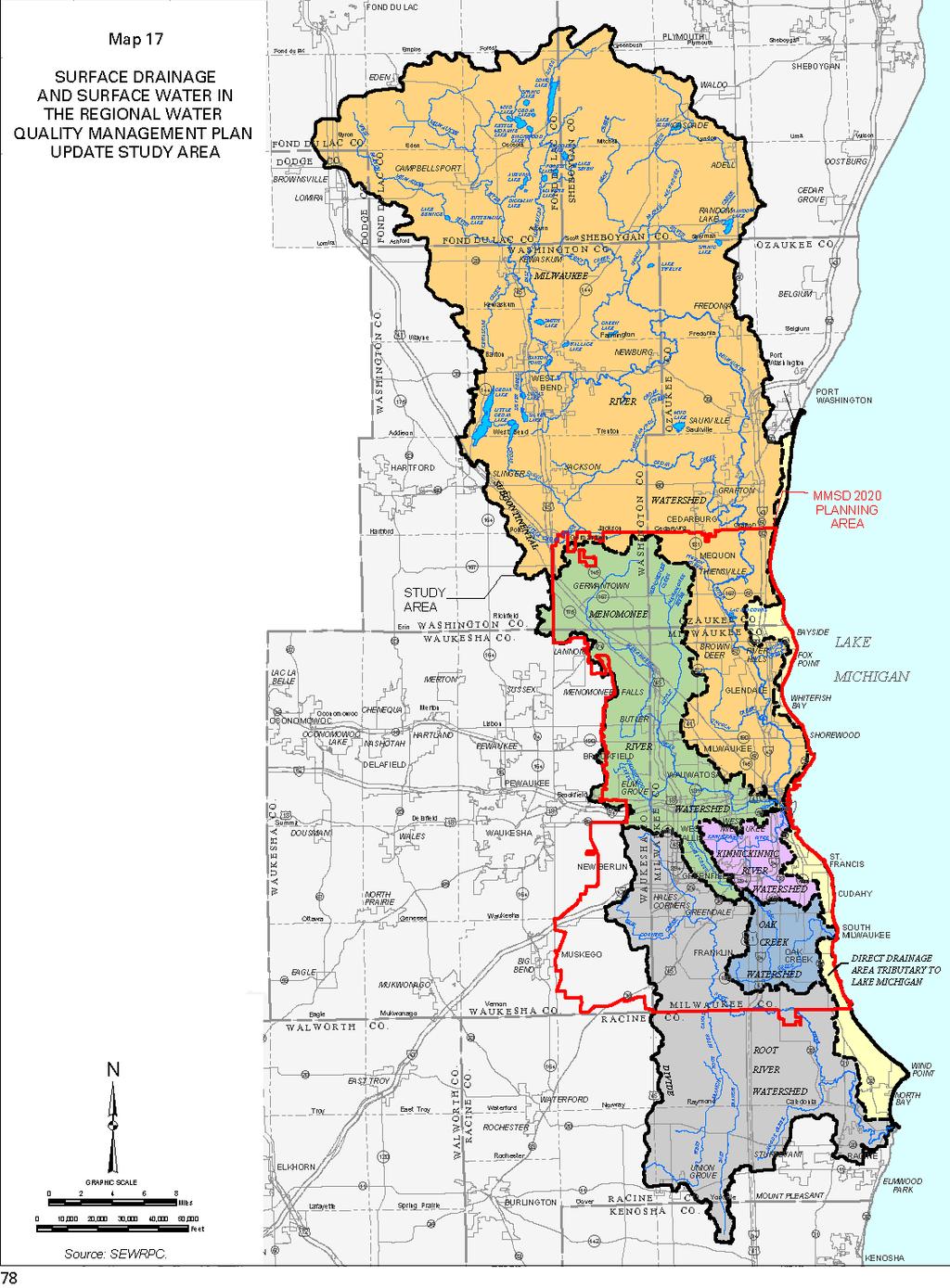 The Greater Milwaukee River Watersheds Watershed Area (square miles) Kinnickinnic River 24.7 Menomonee River 135.8 Milwaukee River 700.