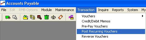 Post Recurring Vouchers Did you set up recurring entries?