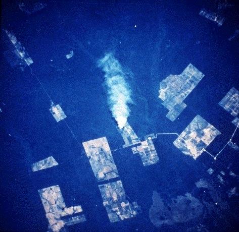 Figure 40.1 Space Shuttle photograph of burning in the tropical rainforest of Brazil.