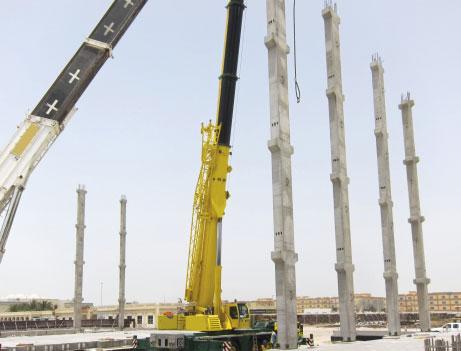 The typical bolted column connection is made by the column shoes and anchor bolts. The column shoes are cast into precast concrete column while anchor bolts are cast into foundation or another column.