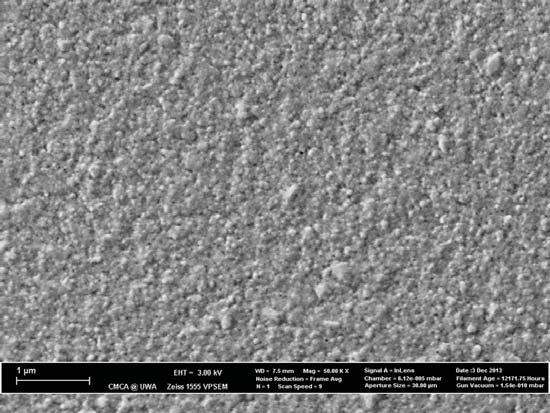 3.4 Electrical characterization 51 Fig. 3.8 Crystallized Ge surface image by SEM with short working distance (7.5mm) and low acceleration voltage (3keV). 3.4 Electrical characterization 3.4.1 Hall effect Hall effect measurement has been a well-known tool for material electrical characterization since Edwin Hall discovered the phenomenon in 1879 [122].