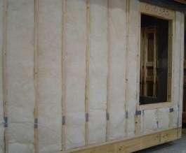 Insulation mostly making contact with all sides of framing.