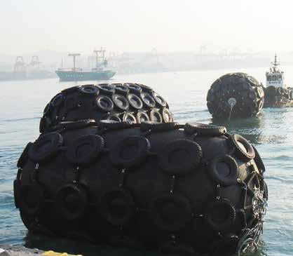 Pneumatic fenders CHAIN-TIRE NET PNEUMATIC FENDER (CTN) Chain-tire net (CTN) pneumatic fenders feature a lattice of used tires, connected by a network of horizontal and vertical chains which add