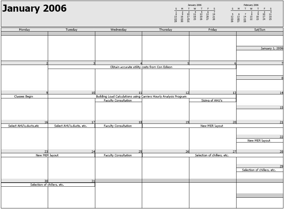 10.0 Tentative Schedule The following pages contain a tentative schedule for completing the proposed redesign.