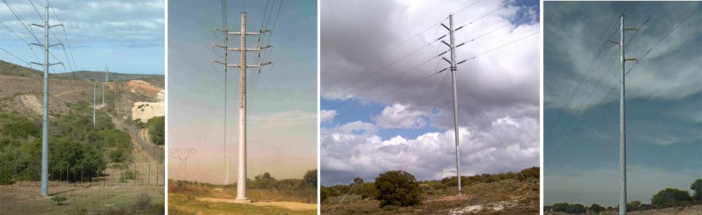 Figure 2.3: Examples of the proposed 132 kv monopole double circuit power line tower type. 2.2.1 Project Construction Phase It is expected that the construction for transmission power line would commence in March 2009 and would take approximately 8-10 months to complete.