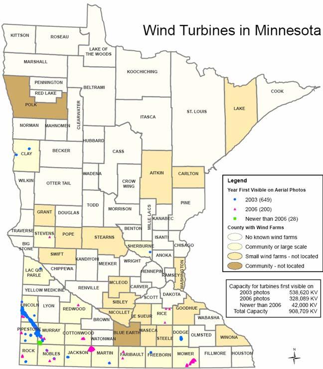 Wind Development In Minnesota 1,299 MW in Minnesota.