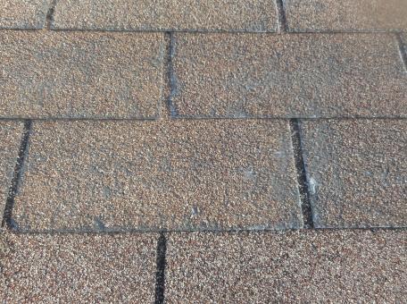 Shingles at south facing roof and lower south