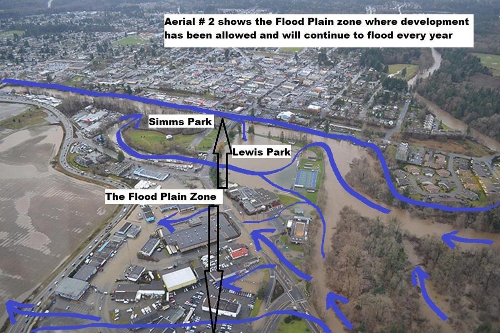 Aerial photo shows the flood plain